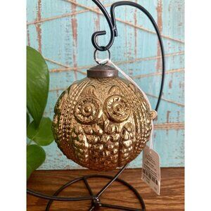 Raz Imports Golden Owls Mercury Glass Christmas Ornament Antique style 4" NWT